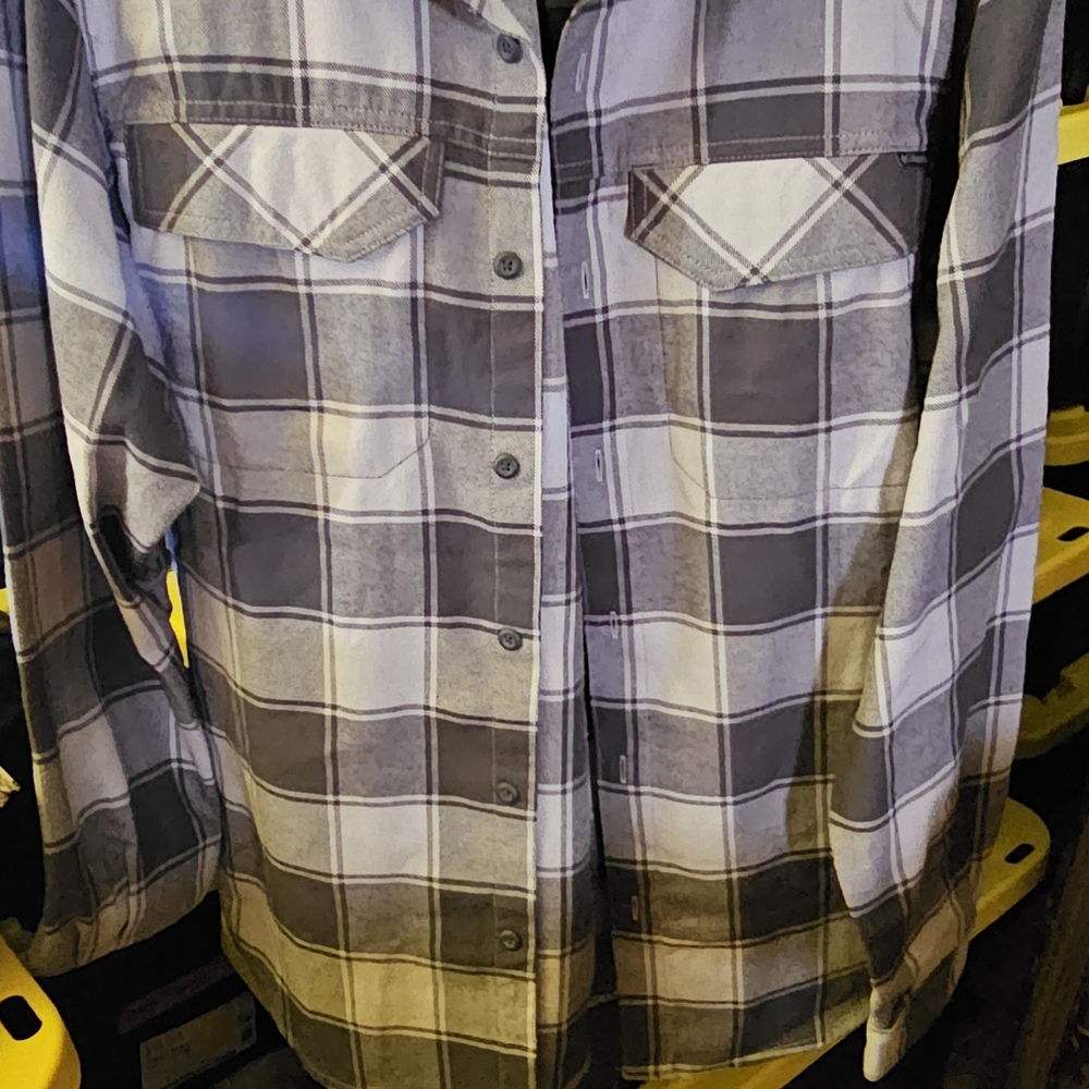 Columbia Black and Gray Plaid Shirt